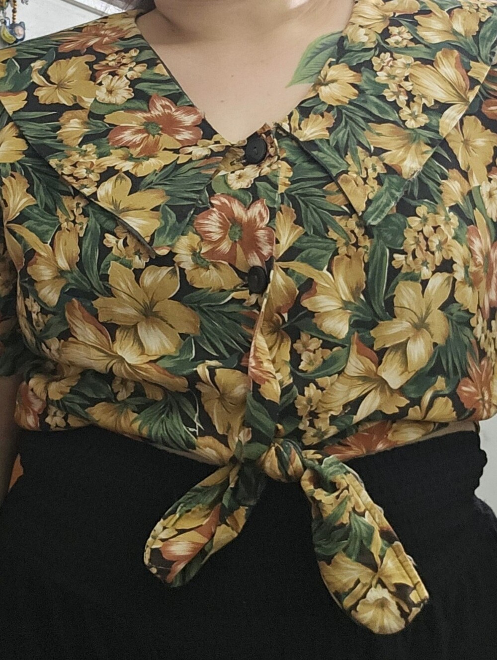 Handmade Vintage Tropical Floral Women's Top
